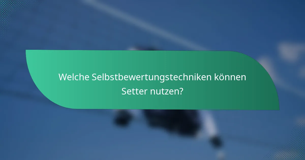 Welche Selbstbewertungstechniken können Setter nutzen?