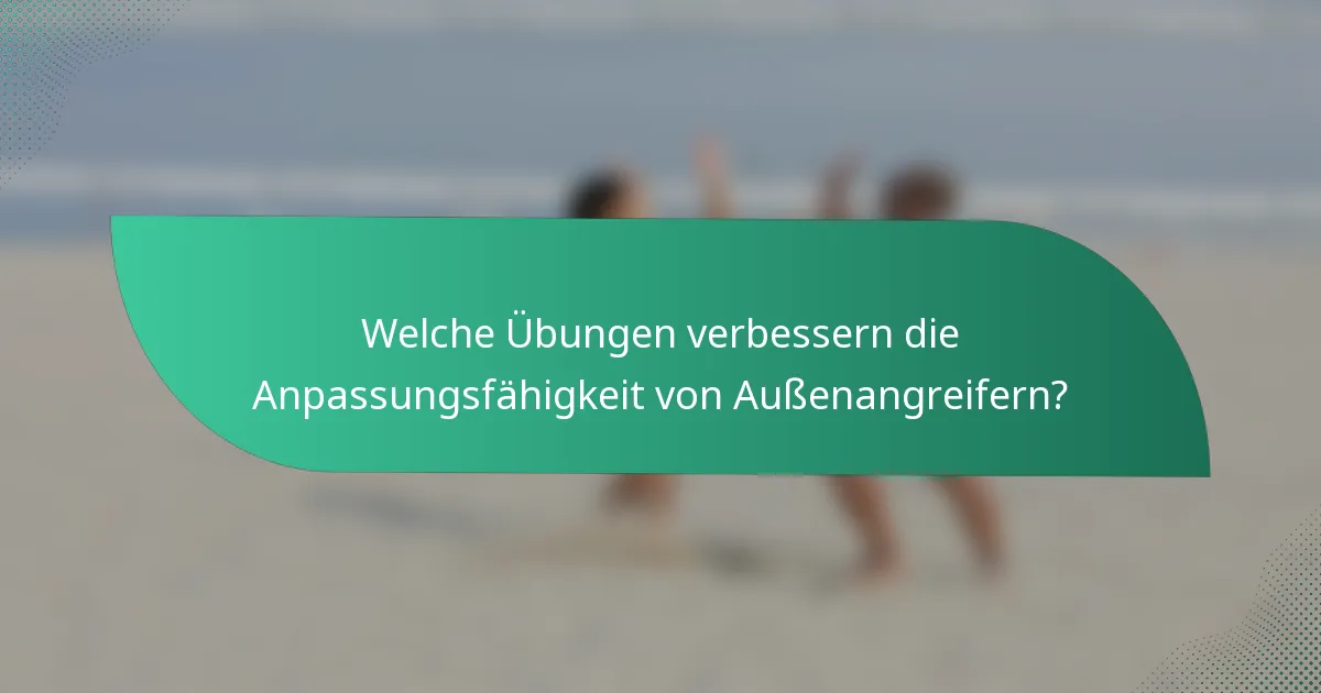 Welche Übungen verbessern die Anpassungsfähigkeit von Außenangreifern?