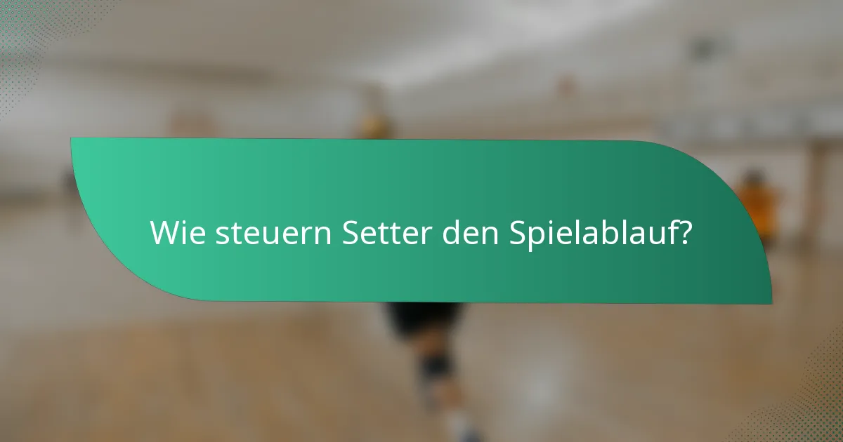 Wie steuern Setter den Spielablauf?